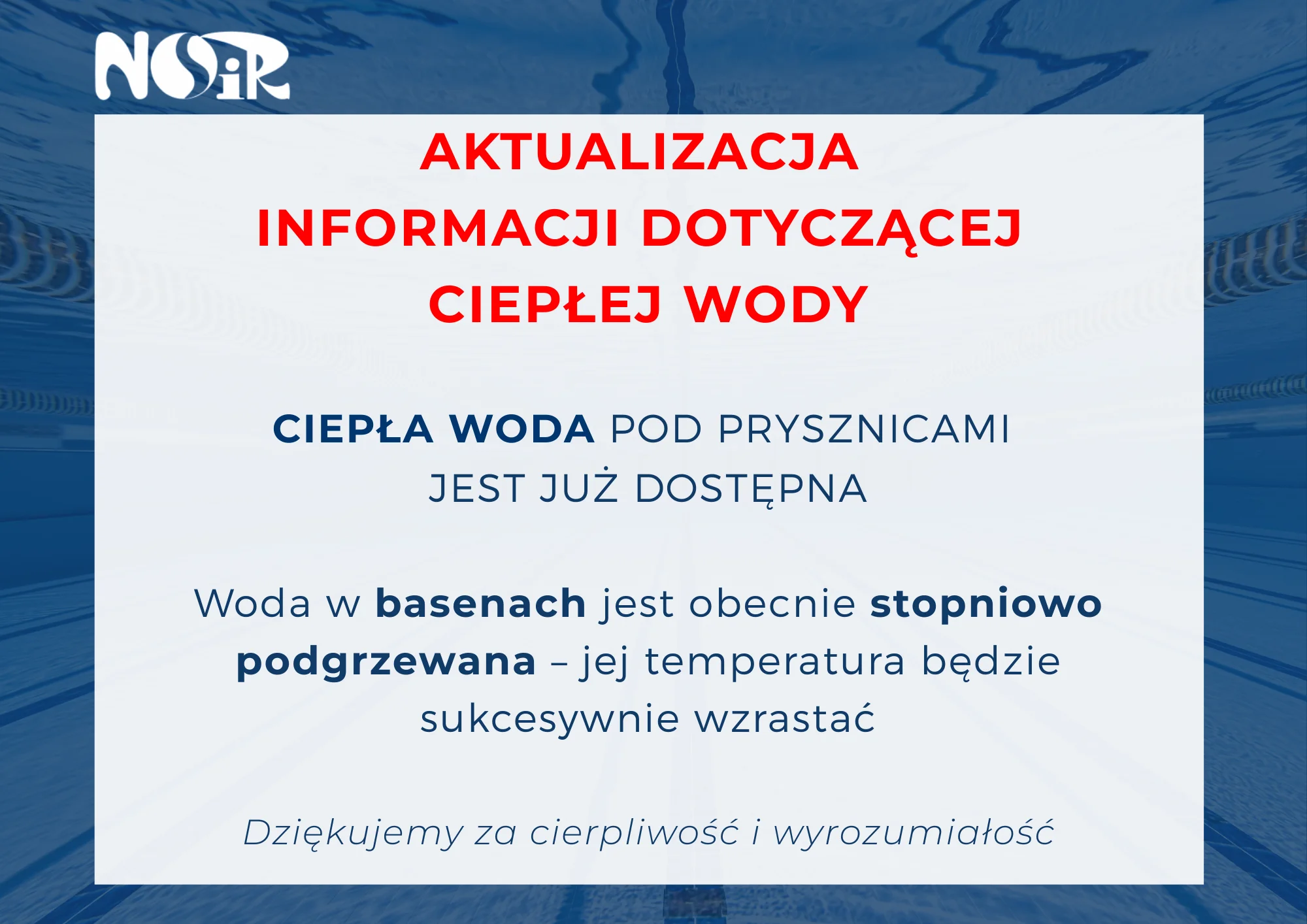 Zdjęcie główne: Aktualizacja informacji dotyczącej ciepłej wody